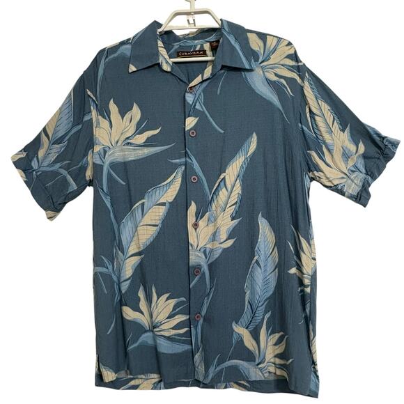 Cubavera Tropical Print Short Sleeve Button Down Shirt - Picture 1 of 7